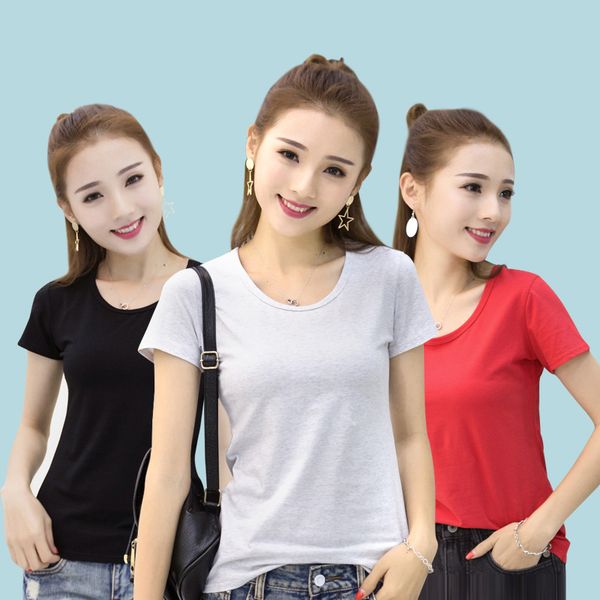 cotton style short sleeve t - shirt women's large size women's shirts wholesale, White
cotton style short sleeve t - shirt women's large size women's shirts wholesale, White