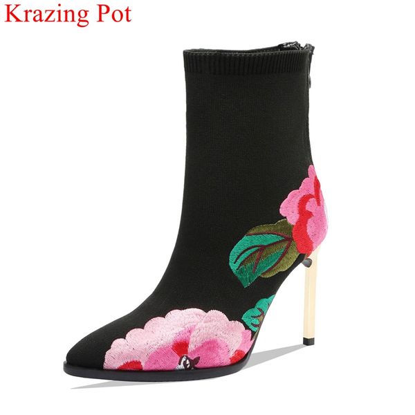 superstar knitting high heels elegant flower mixed colors dress pointed toe ankle boots nightclub party warm winter shoes l93, Black
superstar knitting high heels elegant flower mixed colors dress pointed toe ankle boots nightclub party warm winter shoes l93, Black