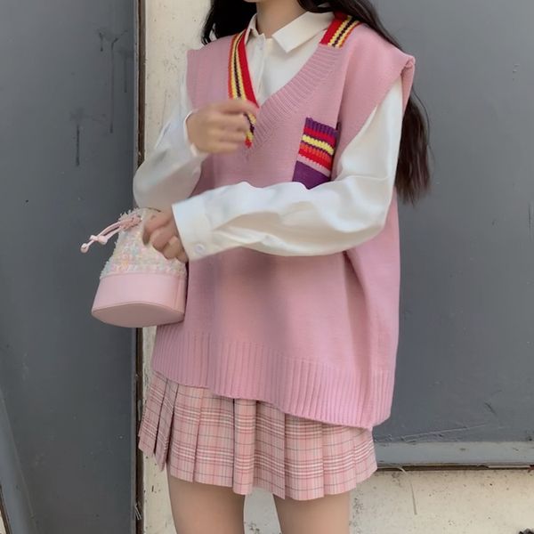 2019 female knit vest irregular winter autumn with pocket v-necked pullover onesize loose tank korean style c4, Black;white
2019 female knit vest irregular winter autumn with pocket v-necked pullover onesize loose tank korean style c4, Black;white