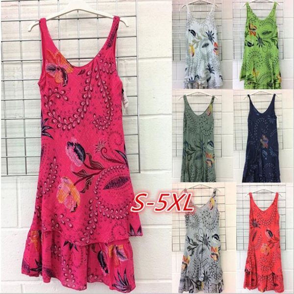 women summer dress 2019 new stylish sleeveless print floral dress plus size 5xl beach dresses ladies fashion casual style, Black;gray
women summer dress 2019 new stylish sleeveless print floral dress plus size 5xl beach dresses ladies fashion casual style, Black;gray
