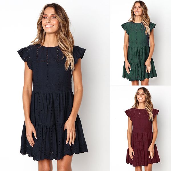 2019 designer fashion women pleated hole dresses ladies clothing summer sundress casual solid color round neck short sleeve party beach dres, Black;gray
2019 designer fashion women pleated hole dresses ladies clothing summer sundress casual solid color round neck short sleeve party beach dres, Black;gray