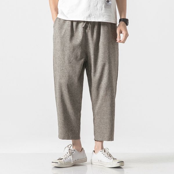 cotton linen harem pants mens jogger pants 2020 streetwear male wide leg casual summer ankle-length track trousers, Black
cotton linen harem pants mens jogger pants 2020 streetwear male wide leg casual summer ankle-length track trousers, Black