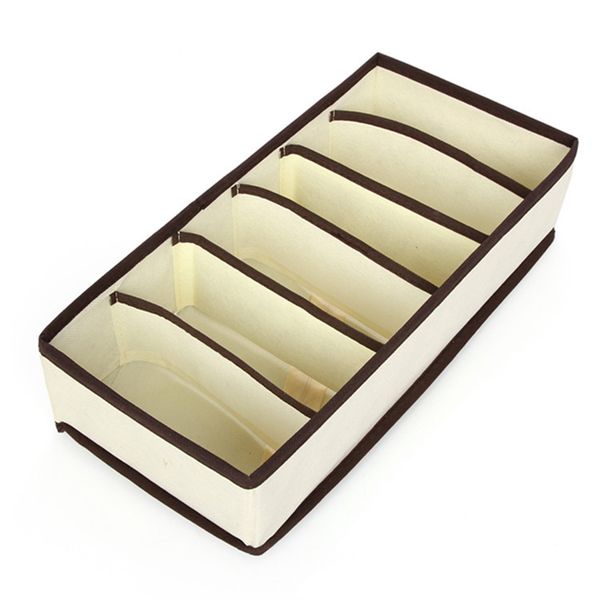 foldable 6/7/8/24 cells drawer divider bra underwear storage box beige ties socks closet organizers travel storage drawers