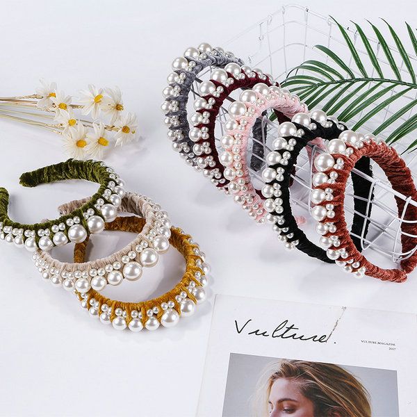 vintage gold velvet fabric headband wide-brimmed queen baroque pearl hair band new trend exquisite princess hair accessories, Black;brown
vintage gold velvet fabric headband wide-brimmed queen baroque pearl hair band new trend exquisite princess hair accessories, Black;brown