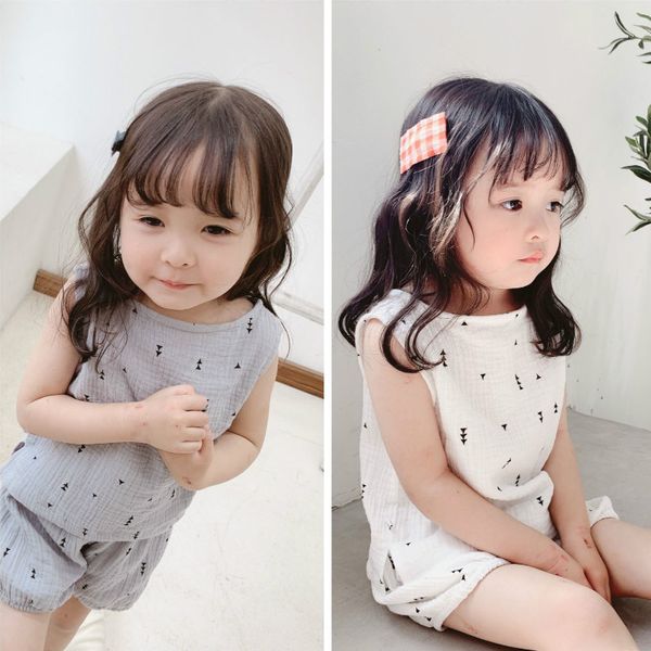 summer baby boys girls double layer cotton yarn sleeveless clothes sets kids cute printed vest and shorts 2pcs suits, White
summer baby boys girls double layer cotton yarn sleeveless clothes sets kids cute printed vest and shorts 2pcs suits, White