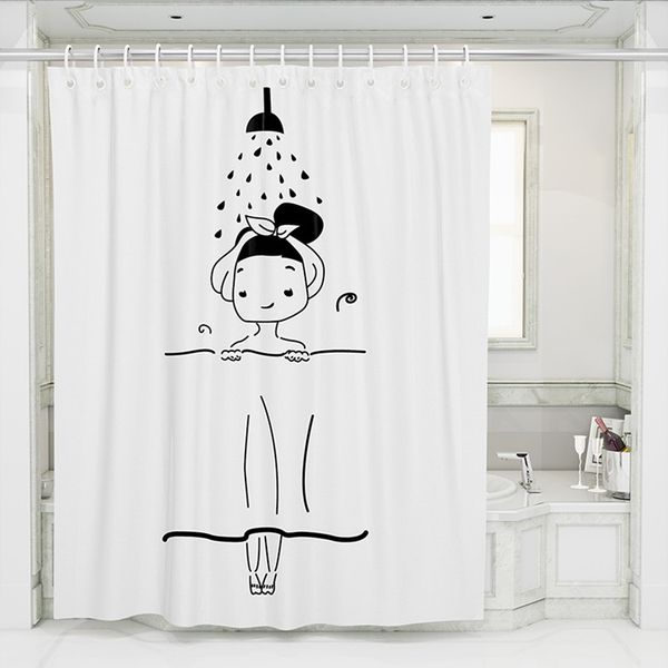 white polyester fabric shower curtain nordic waterproof thicken bathroom decor printed shower curtain with plastic hooks
white polyester fabric shower curtain nordic waterproof thicken bathroom decor printed shower curtain with plastic hooks