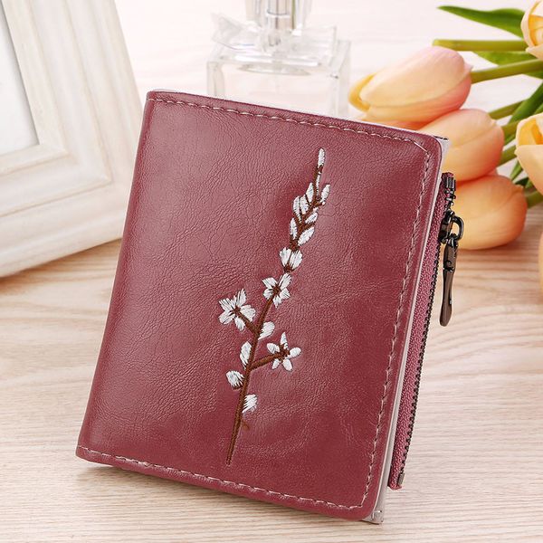 women hasp zipper short wallet embroidery flowers pu coin purse money bag small wallets msj99, Red;black
women hasp zipper short wallet embroidery flowers pu coin purse money bag small wallets msj99, Red;black