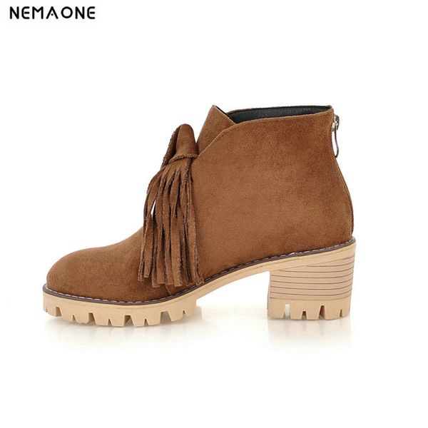 nemaone women ankle boots fringe girls shoes thick heels western boots casual shoes woman office ladies large size 43, Black
nemaone women ankle boots fringe girls shoes thick heels western boots casual shoes woman office ladies large size 43, Black