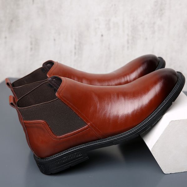 men's boots leather elegant dress short boot spring winter insulation wedding boots pointy, Black
men's boots leather elegant dress short boot spring winter insulation wedding boots pointy, Black