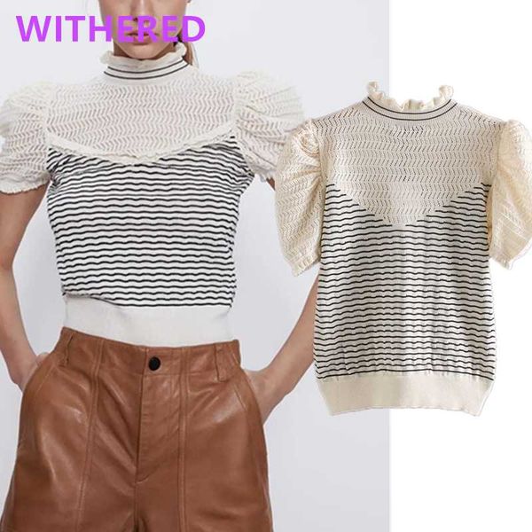withered england vintage elegant lace splicing knitted striped summer t shirt women harajuku tshirt camisetas verano mujer 2020, White
withered england vintage elegant lace splicing knitted striped summer t shirt women harajuku tshirt camisetas verano mujer 2020, White