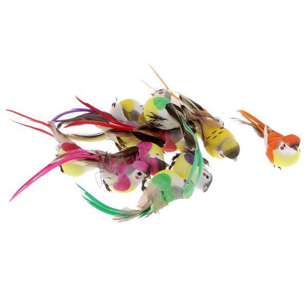 set of 12 pieces colorful artificial foam feather birds with long tail for home decor figurines crafts - clip on / no clip
set of 12 pieces colorful artificial foam feather birds with long tail for home decor figurines crafts - clip on / no clip