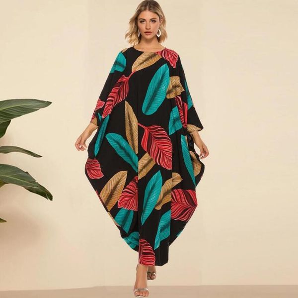 leaves printed muslim dress women casual bat sleeve muslim dress fashion african loose for lady a1381, Red
leaves printed muslim dress women casual bat sleeve muslim dress fashion african loose for lady a1381, Red
