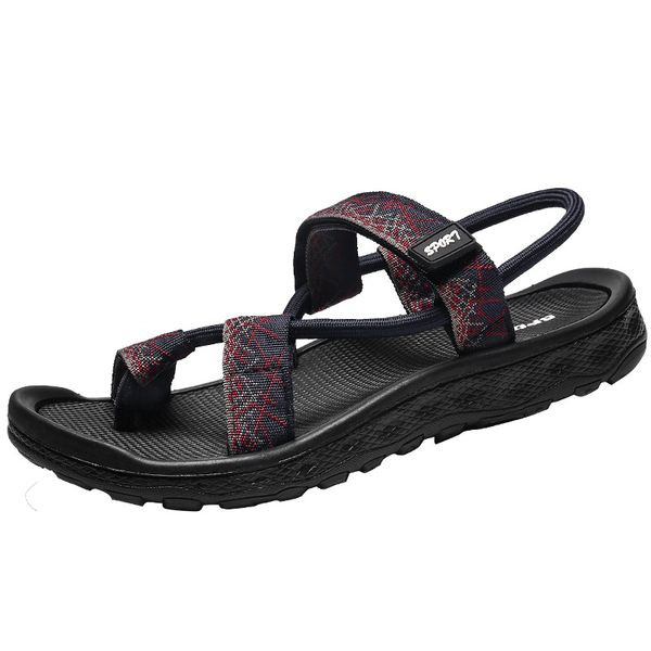 fashion leisure summer sandals for men canvas low basic beach sandals sewing casual print breathable shoes, Black 
fashion leisure summer sandals for men canvas low basic beach sandals sewing casual print breathable shoes, Black