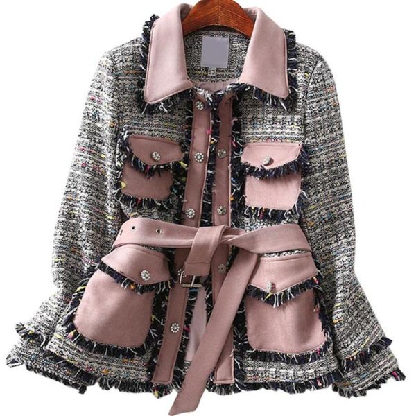 women's suits & blazers elegant small fragrance multi-pocket stitching suit jacket women spring autumn single breasted belted tassel tw, White;black
women's suits & blazers elegant small fragrance multi-pocket stitching suit jacket women spring autumn single breasted belted tassel tw, White;black