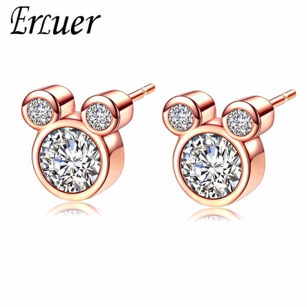 erluer mickey stud earring for women girls zircon crystal wedding bridal fashion rose gold silver color mouse shape earrings jewelry, Golden;silver 
erluer mickey stud earring for women girls zircon crystal wedding bridal fashion rose gold silver color mouse shape earrings jewelry, Golden;silver