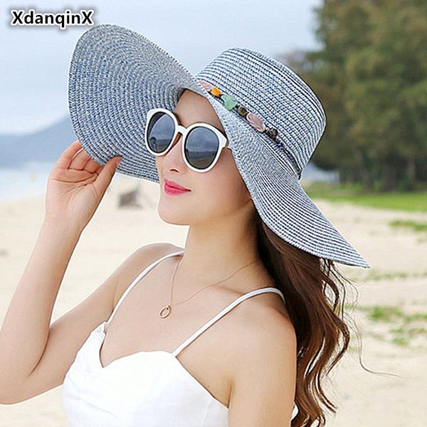 foldable summer women's hat fashion ventilation sun hats large brim sun visor anti-uv beach hat with wind rope sunscreen, Blue;gray
foldable summer women's hat fashion ventilation sun hats large brim sun visor anti-uv beach hat with wind rope sunscreen, Blue;gray
