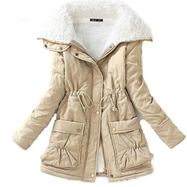 2018 winter cotton fleece coat women slim snow outwear medium-long wadded jacket thick hooded cotton padded warm parkas, Tan;black
2018 winter cotton fleece coat women slim snow outwear medium-long wadded jacket thick hooded cotton padded warm parkas, Tan;black