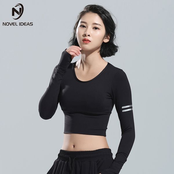 ladies sports fitness long sleeve t-shirt mesh breathable yoga shirts black gym running base layer crop women, White;red
ladies sports fitness long sleeve t-shirt mesh breathable yoga shirts black gym running base layer crop women, White;red