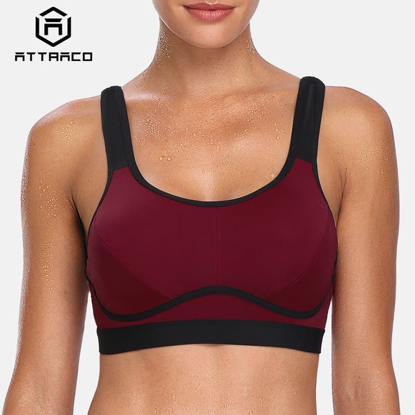 attraco women's sports bra hight impact padded support yoga bra breathable fitness workout racerback sports top, White;black
attraco women's sports bra hight impact padded support yoga bra breathable fitness workout racerback sports top, White;black