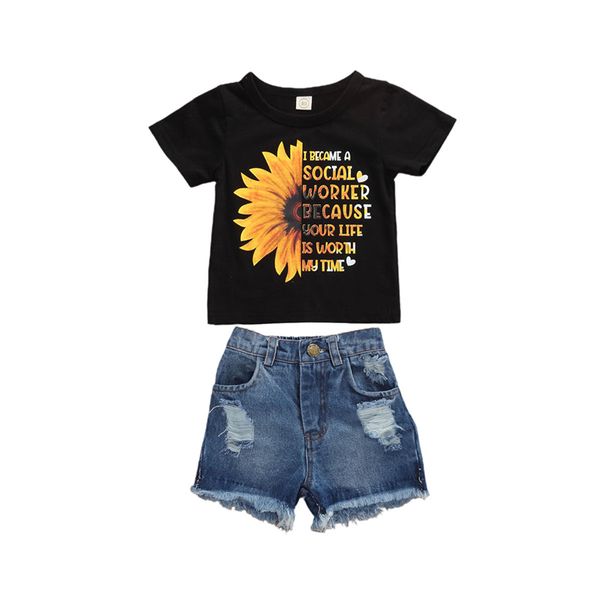 2020 summer toddler sunflower print suit for baby girl clothes set kid girls short sleeve t-shirt denim shorts outfits, White
2020 summer toddler sunflower print suit for baby girl clothes set kid girls short sleeve t-shirt denim shorts outfits, White