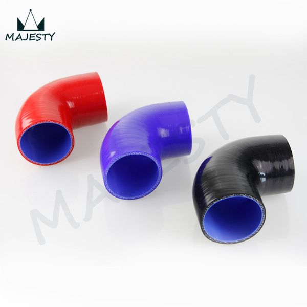 

2.75" to 3" 70mm - 76mm silicone 90 degree elbow reducer turbo pipe hose black/blue/red