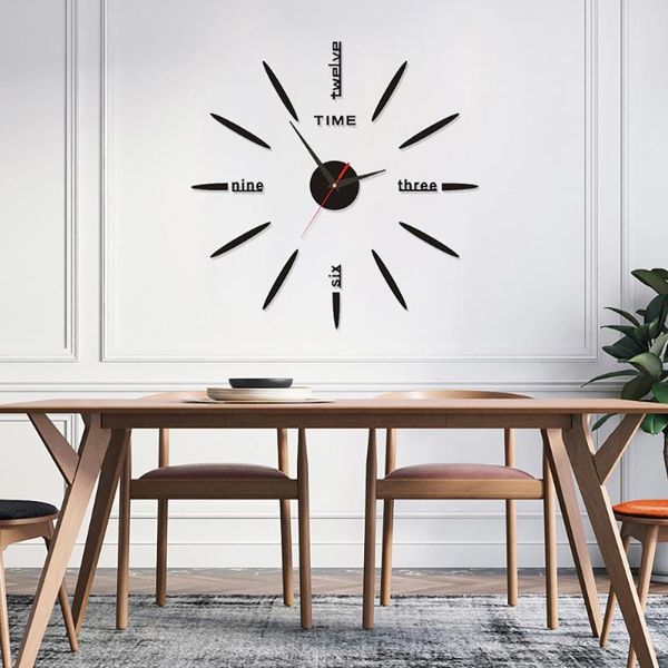 frameless wall clock black wall sticker diy livingroom decorations simple indicators modern mute clock, easy to paste
frameless wall clock black wall sticker diy livingroom decorations simple indicators modern mute clock, easy to paste