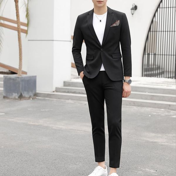 2019 autumn men's leisure suit suit coat three-piece set work wedding two-piece set men's wear, White;black
2019 autumn men's leisure suit suit coat three-piece set work wedding two-piece set men's wear, White;black