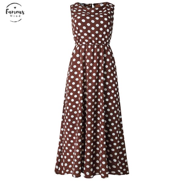 summer sleeveless polka dot print midi dress casual women fashion dresses 2019 new a line boho elegant brown long dress, Black;gray
summer sleeveless polka dot print midi dress casual women fashion dresses 2019 new a line boho elegant brown long dress, Black;gray