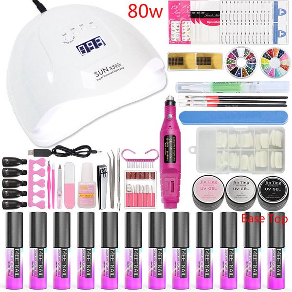 nail art tools manicure set nail kit 36w/48w/80w led lamp dry 10 color gel varnish polish set for nails extensions
nail art tools manicure set nail kit 36w/48w/80w led lamp dry 10 color gel varnish polish set for nails extensions