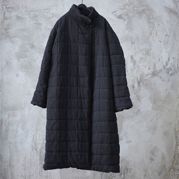 johnature 2019 autumn winter solid color women parkas coats new loose stand collar vintage cotton linen long section coats, Black
johnature 2019 autumn winter solid color women parkas coats new loose stand collar vintage cotton linen long section coats, Black