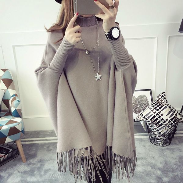 new 2019 women tassel poncho knitted sweater and pullover loose casual knitwear jumper sweter mujer y424, Black
new 2019 women tassel poncho knitted sweater and pullover loose casual knitwear jumper sweter mujer y424, Black