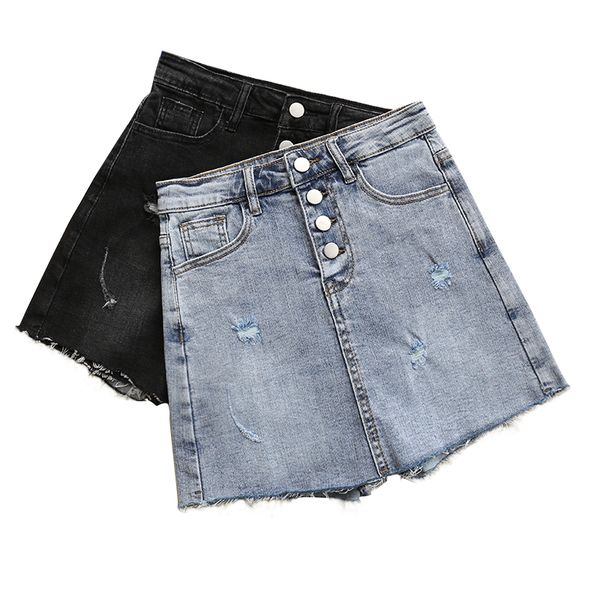 denim skirt shorts 2020 korean vintage high waist jeans shorts female streetwear women's summer ripped jeans button, White;black
denim skirt shorts 2020 korean vintage high waist jeans shorts female streetwear women's summer ripped jeans button, White;black