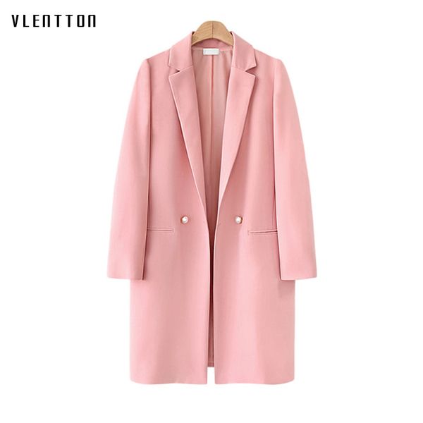 2019 spring pink long blazer women notched double breasted long sleeve office suit outwear female coat jacket blazer feminino, White;black
2019 spring pink long blazer women notched double breasted long sleeve office suit outwear female coat jacket blazer feminino, White;black