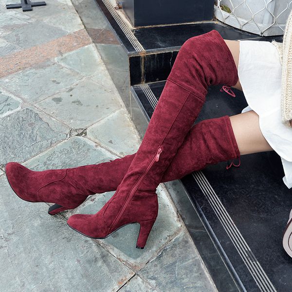 Stretch Faux Suede Thigh High Boots Women Sexy Fashion Over the Knee Boots High Heels Woman Shoes Black Pink
Stretch Faux Suede Thigh High Boots Women Sexy Fashion Over the Knee Boots High Heels Woman Shoes Black Pink