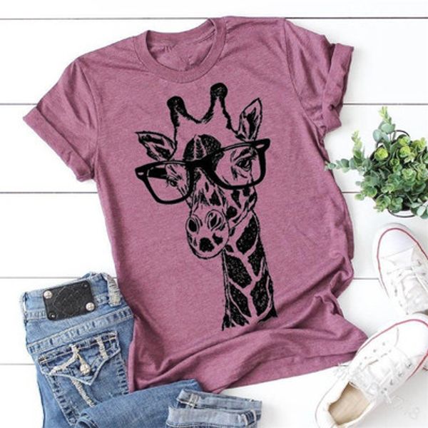 2020 new summer giraffe print t shirts for women cartoon casual t-shirt lady short sleeve tees shirt female clothes, White
2020 new summer giraffe print t shirts for women cartoon casual t-shirt lady short sleeve tees shirt female clothes, White