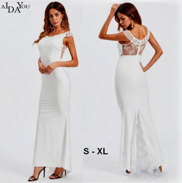 evening long dress elegant women white lace v-neck off shoulder dresses for banquet formal vestido de noche ouc1121, White;black
evening long dress elegant women white lace v-neck off shoulder dresses for banquet formal vestido de noche ouc1121, White;black