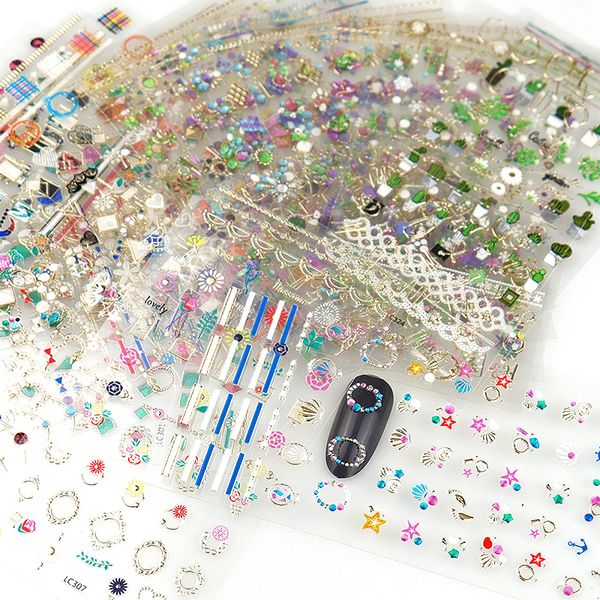 1pcs 3d nail sticker colorful glitter flower geometry new slider for manicure decoration tips nail art adhesive decals, Black
1pcs 3d nail sticker colorful glitter flower geometry new slider for manicure decoration tips nail art adhesive decals, Black