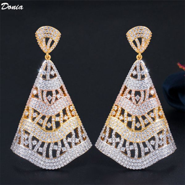 donia jewelry fashion exaggerated zircon earrings three-color pierced personality geometry earrings ladies party, Silver
donia jewelry fashion exaggerated zircon earrings three-color pierced personality geometry earrings ladies party, Silver