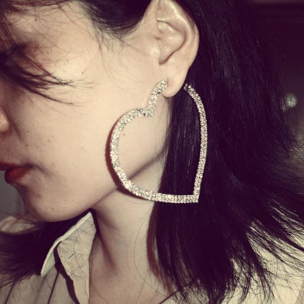 trendy bling bling rhinestone gems big heart hoop earrings for women jewelry fashion statement earrings accessories sale, Golden;silver
trendy bling bling rhinestone gems big heart hoop earrings for women jewelry fashion statement earrings accessories sale, Golden;silver