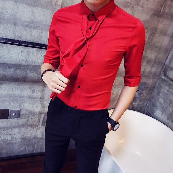 2019 уличная одежда рубашки мужчины красный camisa masculina slim fit рубашки для мужчин 4 цвета мужской смокинг с галстуком платье клубные, White;black
2019 уличная одежда рубашки мужчины красный camisa masculina slim fit рубашки для мужчин 4 цвета мужской смокинг с галстуком платье клубные, White;black