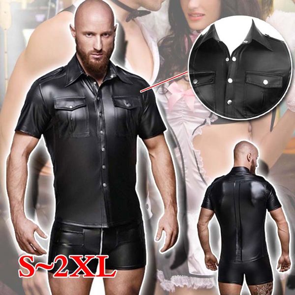 men's fur & faux black men leather bodysuits stitching artificial latex rompers costume flirt
men's fur & faux black men leather bodysuits stitching artificial latex rompers costume flirt