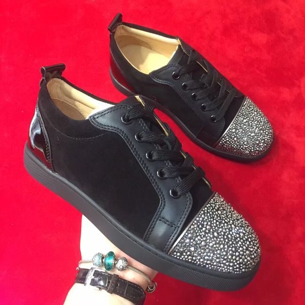 casual designer fashion women men black suede studded strass rhinestone flats lace up low shoes boots
casual designer fashion women men black suede studded strass rhinestone flats lace up low shoes boots