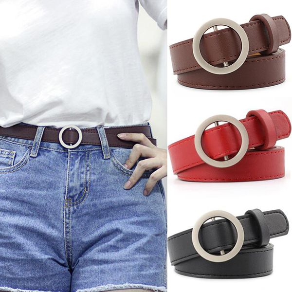 circle pin buckles belt female belt deduction side gold buckle jeans wild belts for women fashion students simple new 2019, Black;brown
circle pin buckles belt female belt deduction side gold buckle jeans wild belts for women fashion students simple new 2019, Black;brown