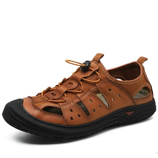 cool summer sandals breathable mens shoes large size outdoors beach sandal cover toe cow leather sandalias hombre, Black
cool summer sandals breathable mens shoes large size outdoors beach sandal cover toe cow leather sandalias hombre, Black
