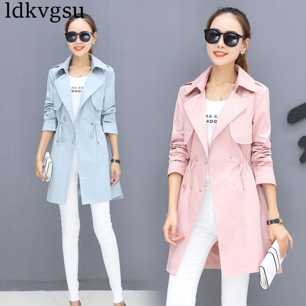 fashion double-breasted cardigan windbreaker 2019 spring autumn new korean tie waist slim long trench coats for women a474, Tan;black
fashion double-breasted cardigan windbreaker 2019 spring autumn new korean tie waist slim long trench coats for women a474, Tan;black