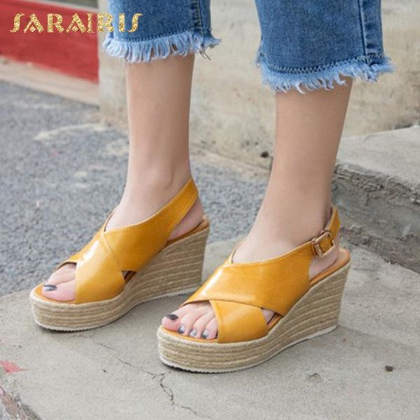 sarairis fashion new wedge high heels summer sandals woman shoes peep toe buckle strap concise sandals female, Black
sarairis fashion new wedge high heels summer sandals woman shoes peep toe buckle strap concise sandals female, Black
