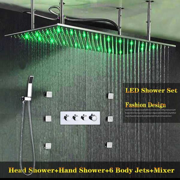 concealed high flow shower set 40x80cm 304sus polished panel celing mount big rain led shower with 2" spa message mixer shower set
concealed high flow shower set 40x80cm 304sus polished panel celing mount big rain led shower with 2" spa message mixer shower set