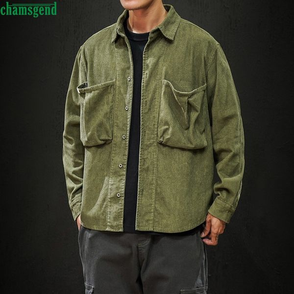 chamsgend men's fashion corduroy coat safari style outwear plus size solid tooling jacket abrigo suelto de pana para hombre, Black;brown
chamsgend men's fashion corduroy coat safari style outwear plus size solid tooling jacket abrigo suelto de pana para hombre, Black;brown