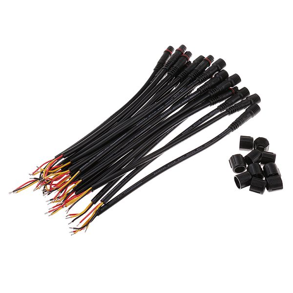 10 pairs black waterproof ip65 3 pin 22awg male+female connectors wire led cable 20 x 0.8cm
10 pairs black waterproof ip65 3 pin 22awg male+female connectors wire led cable 20 x 0.8cm