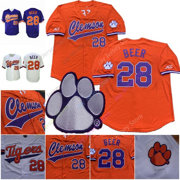 NCAA College Clemson Tigers Baseball Jersey 28 Seth Beer Jersey White Orange Purple Home Away Men Size M-3XL
NCAA College Clemson Tigers Baseball Jersey 28 Seth Beer Jersey White Orange Purple Home Away Men Size M-3XL